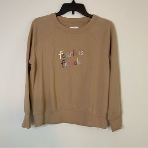 Lou & Grey LOFT Tan Sweatshirt size small petite